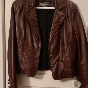 Boutique of Leathers Burgundy Leather Jacket